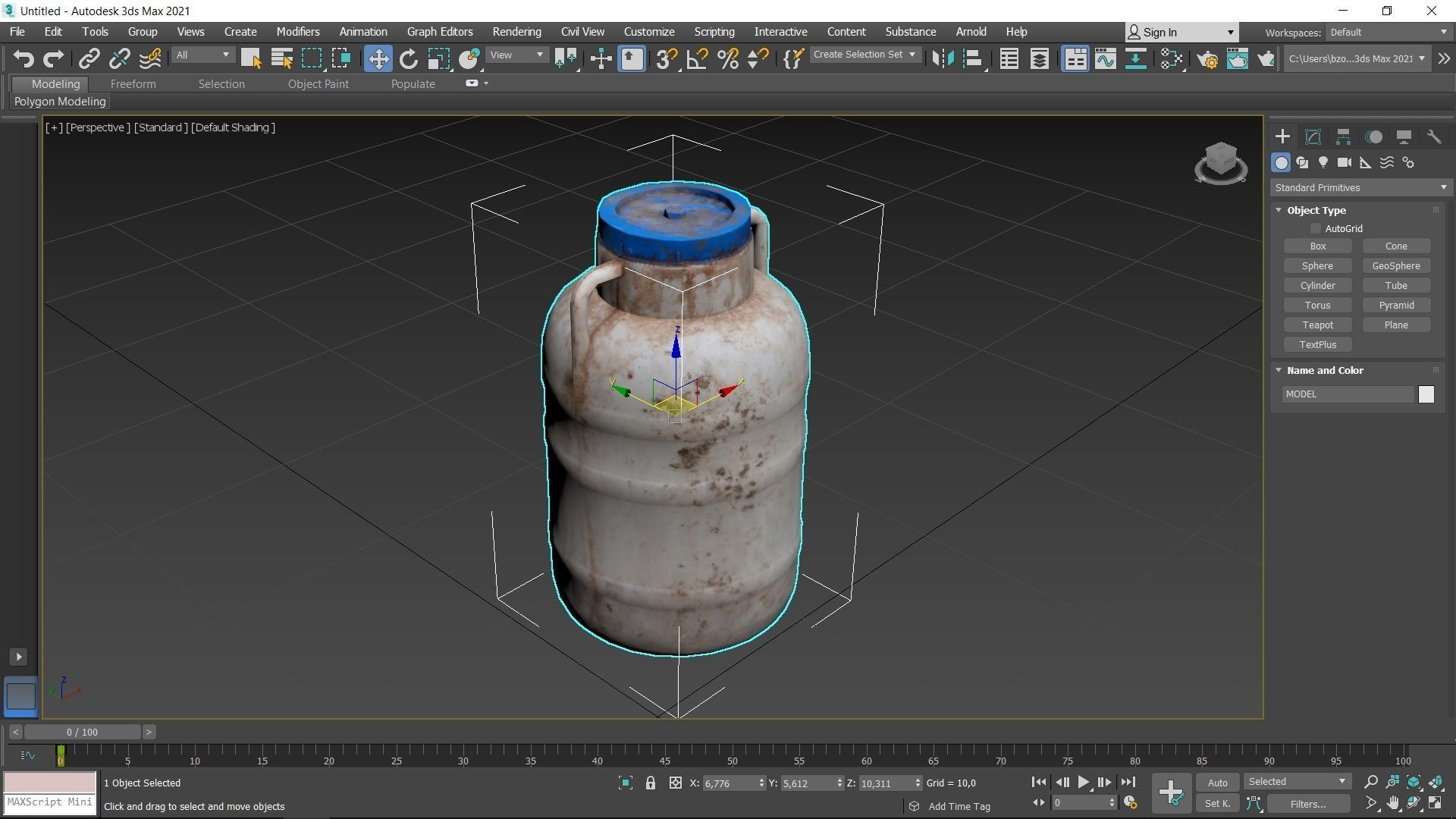 Plastic Drum Blue Cap Scan Low-poly 3D model_32