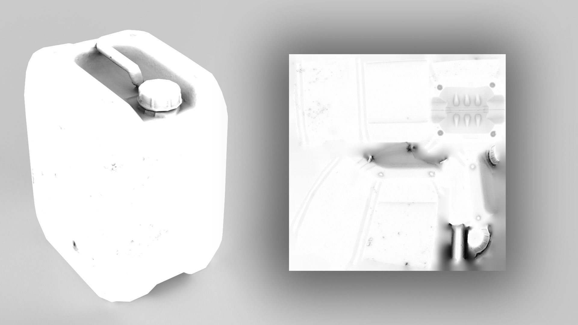 Plastic White Jerrycan Red Cap Scan Low-poly 3D model_18
