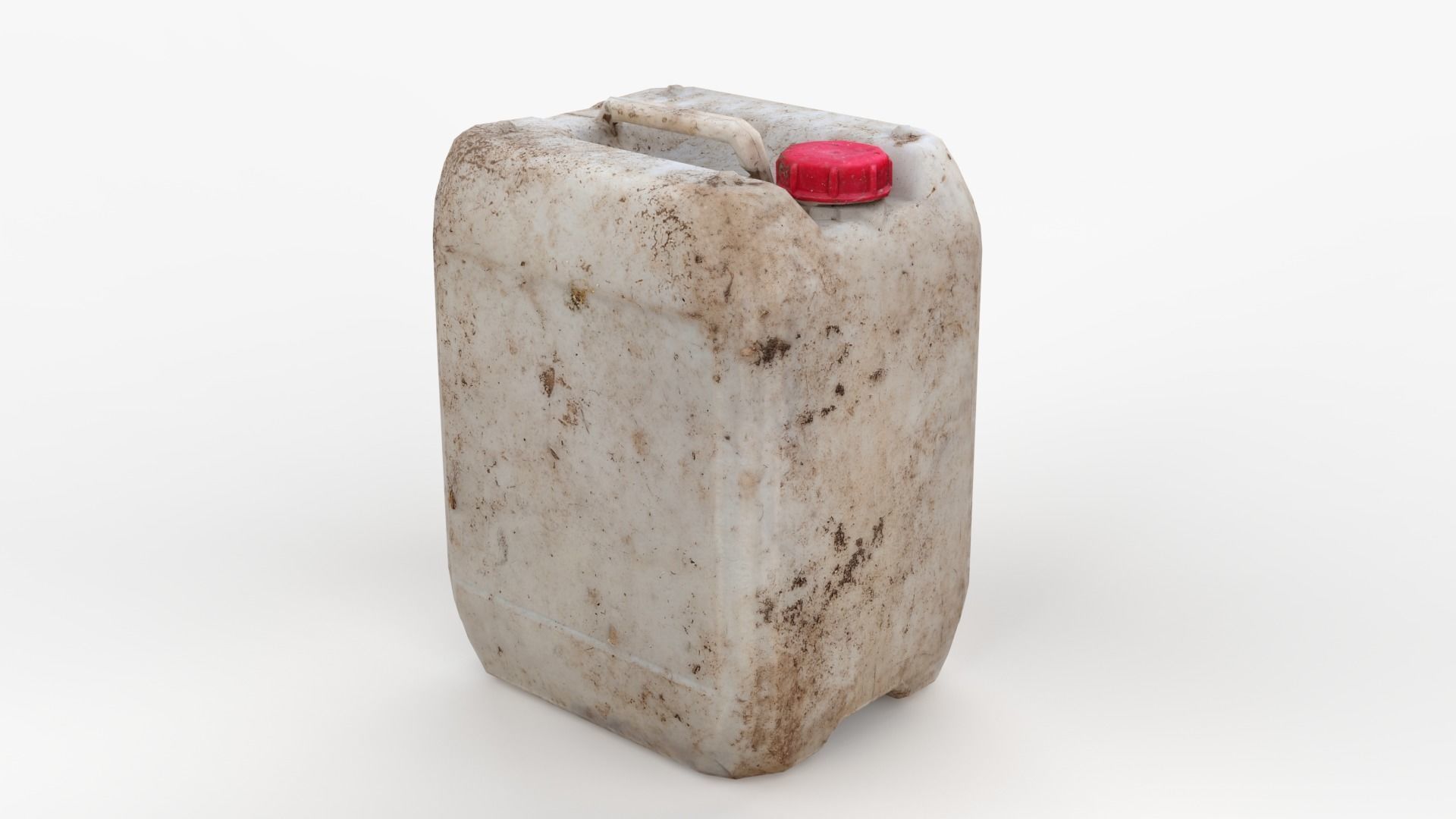 Plastic White Jerrycan Red Cap Scan Low-poly 3D model_2
