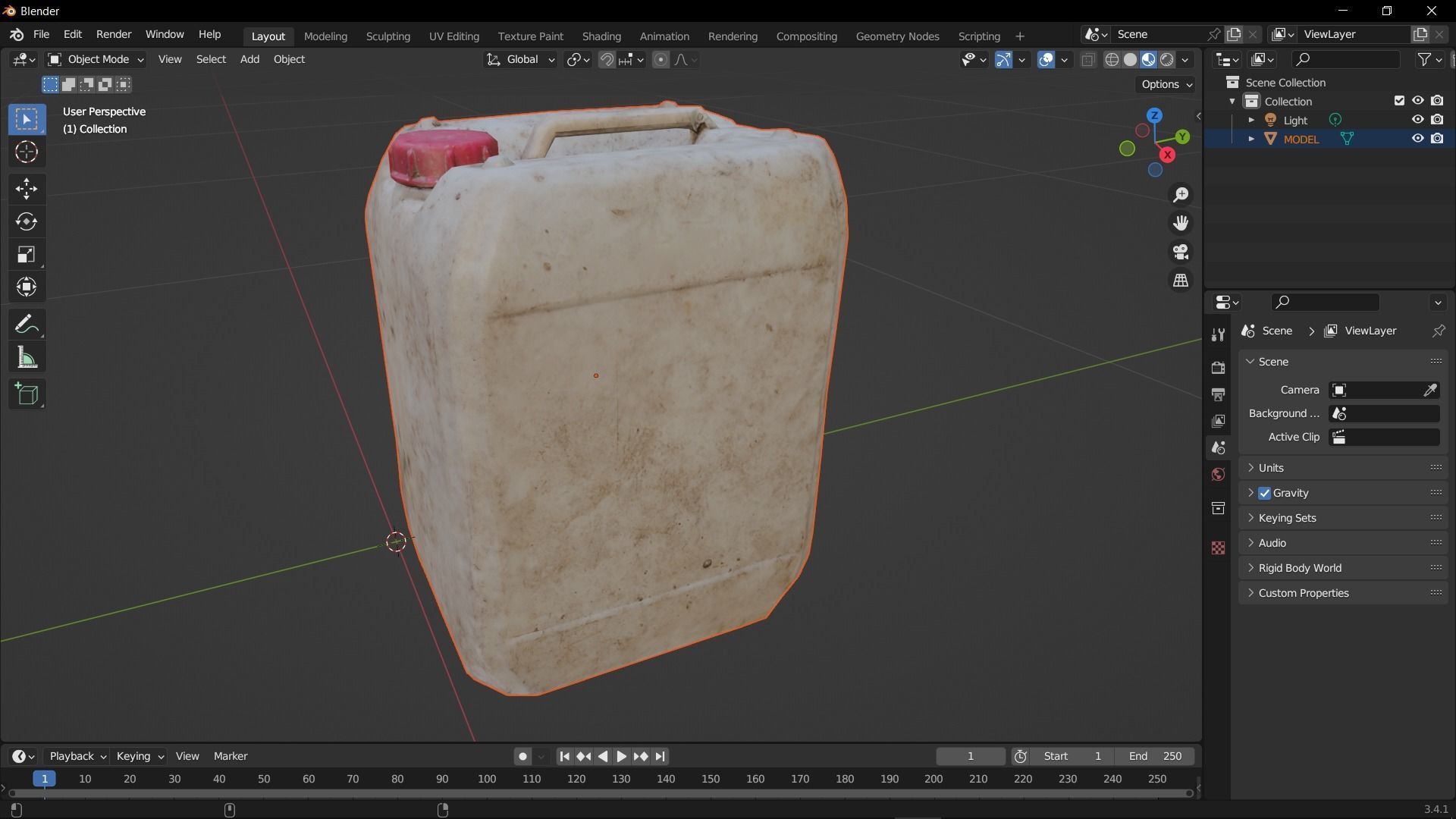 Plastic White Jerrycan Red Cap Scan Low-poly 3D model_32