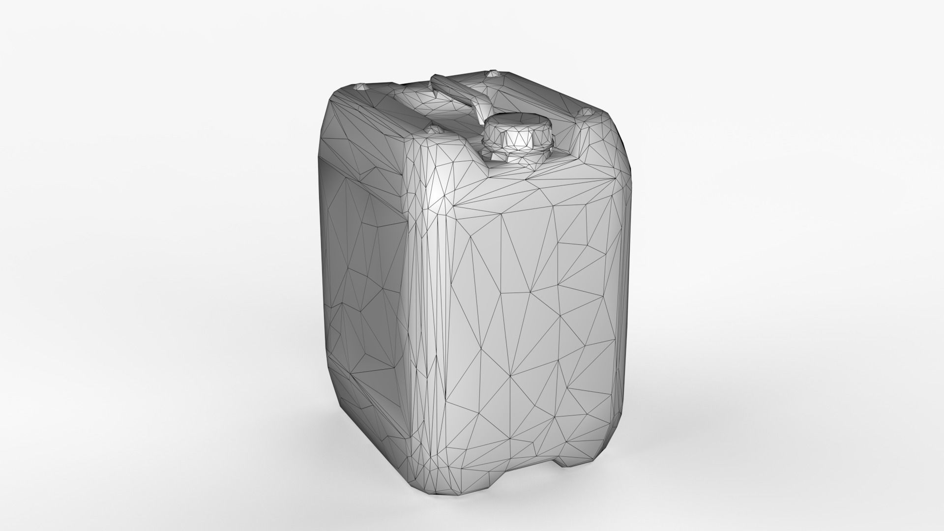 Plastic White Jerrycan Red Cap Scan Low-poly 3D model_23