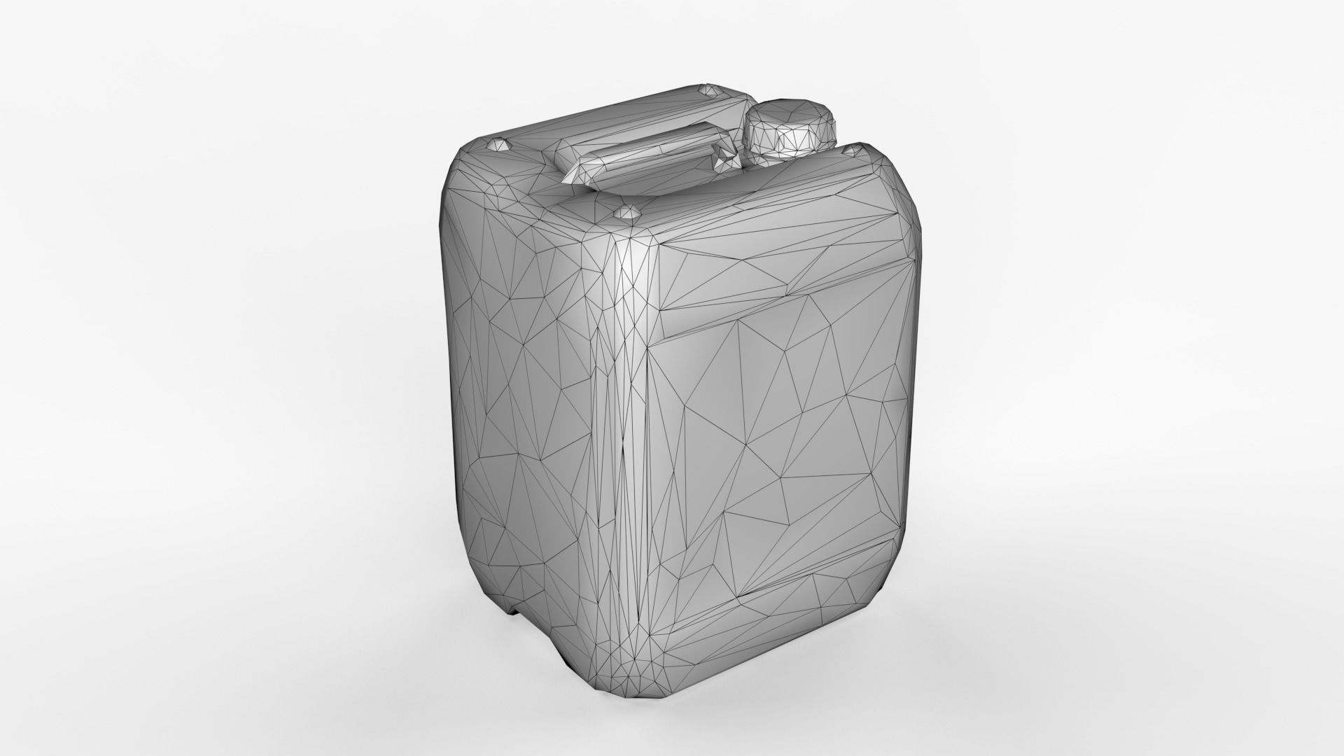 Plastic White Jerrycan Red Cap Scan Low-poly 3D model_27