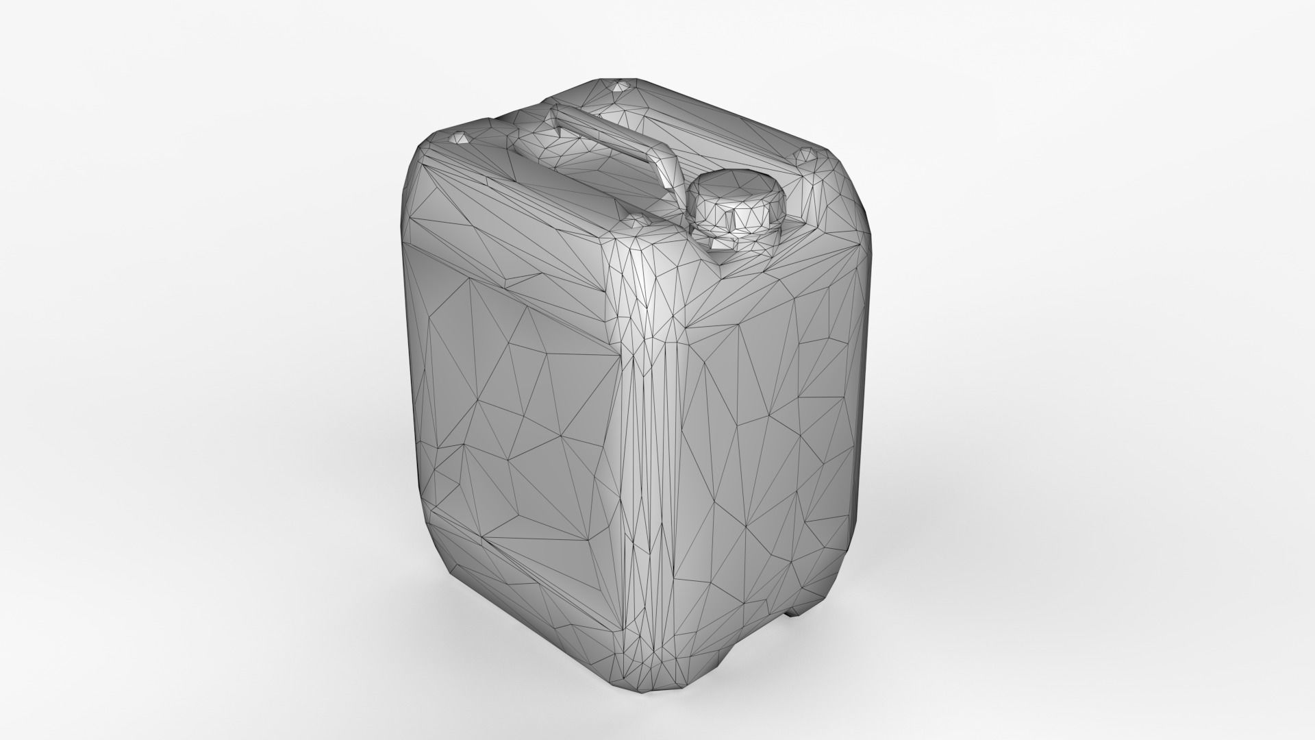 Plastic White Jerrycan Red Cap Scan Low-poly 3D model_28