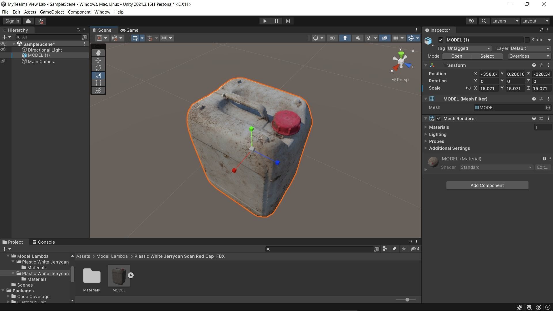 Plastic White Jerrycan Red Cap Scan Low-poly 3D model_35