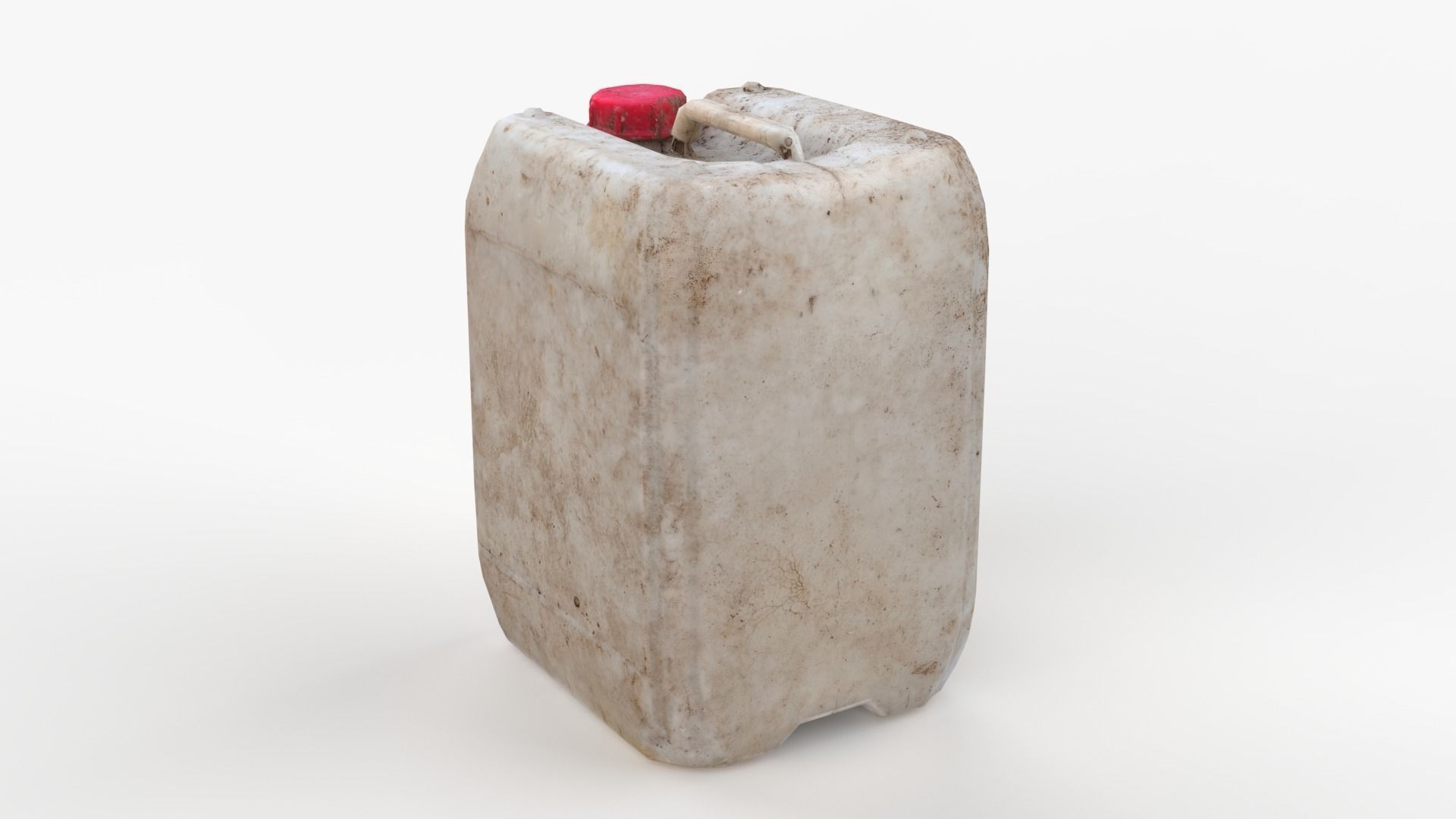 Plastic White Jerrycan Red Cap Scan Low-poly 3D model_4