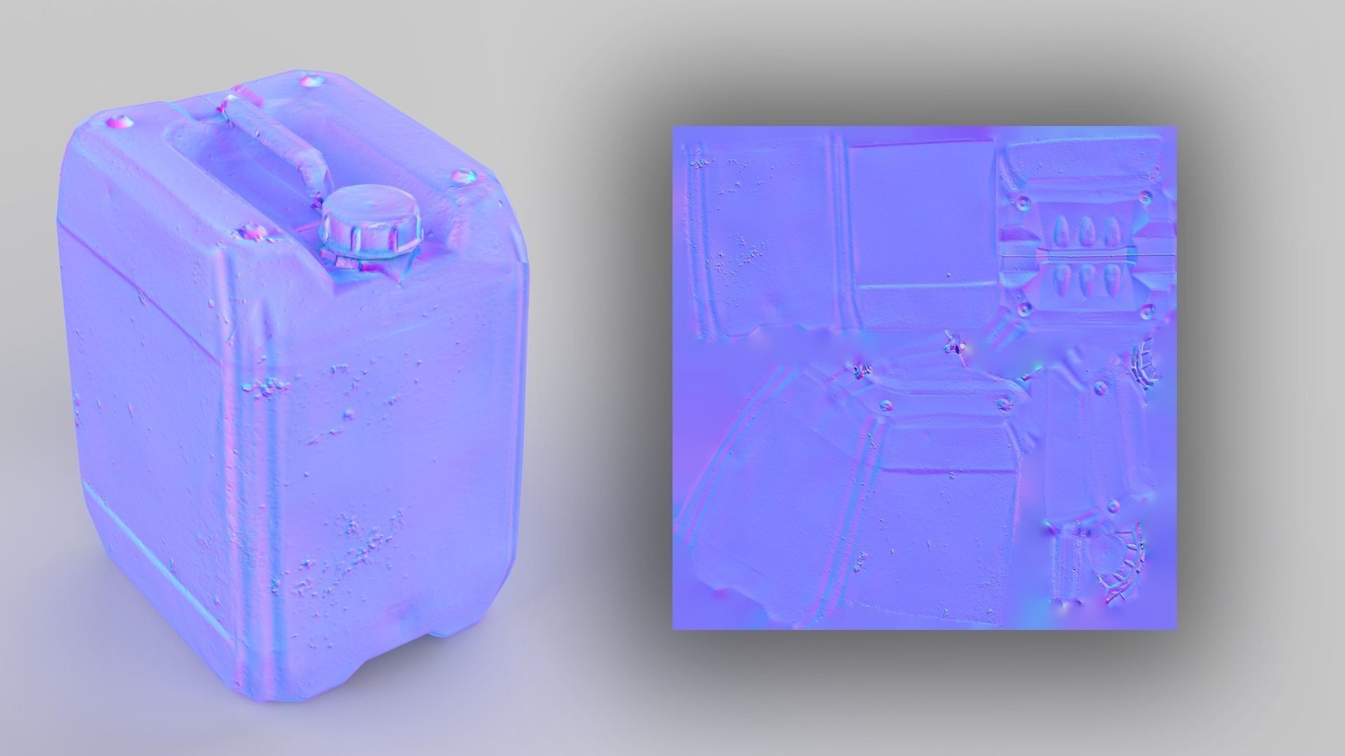 Plastic White Jerrycan Red Cap Scan Low-poly 3D model_17