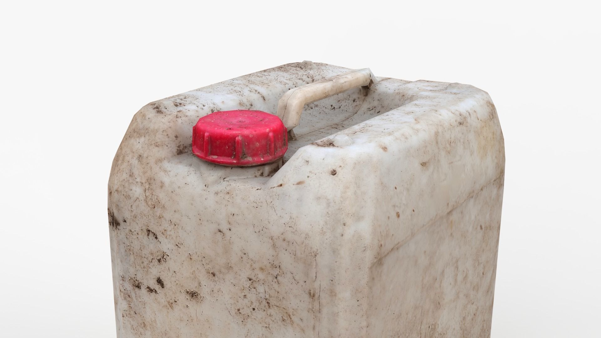 Plastic White Jerrycan Red Cap Scan Low-poly 3D model_14