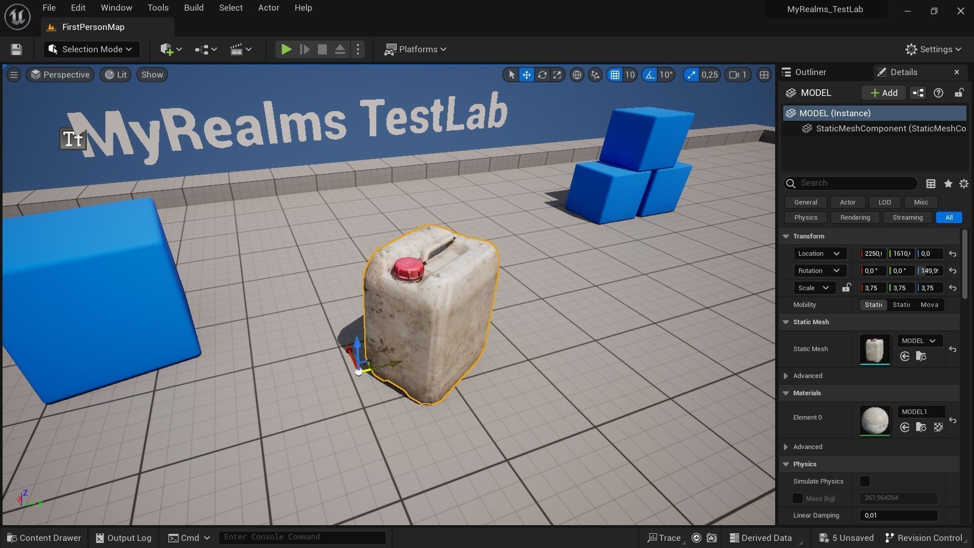 Plastic White Jerrycan Red Cap Scan Low-poly 3D model_36