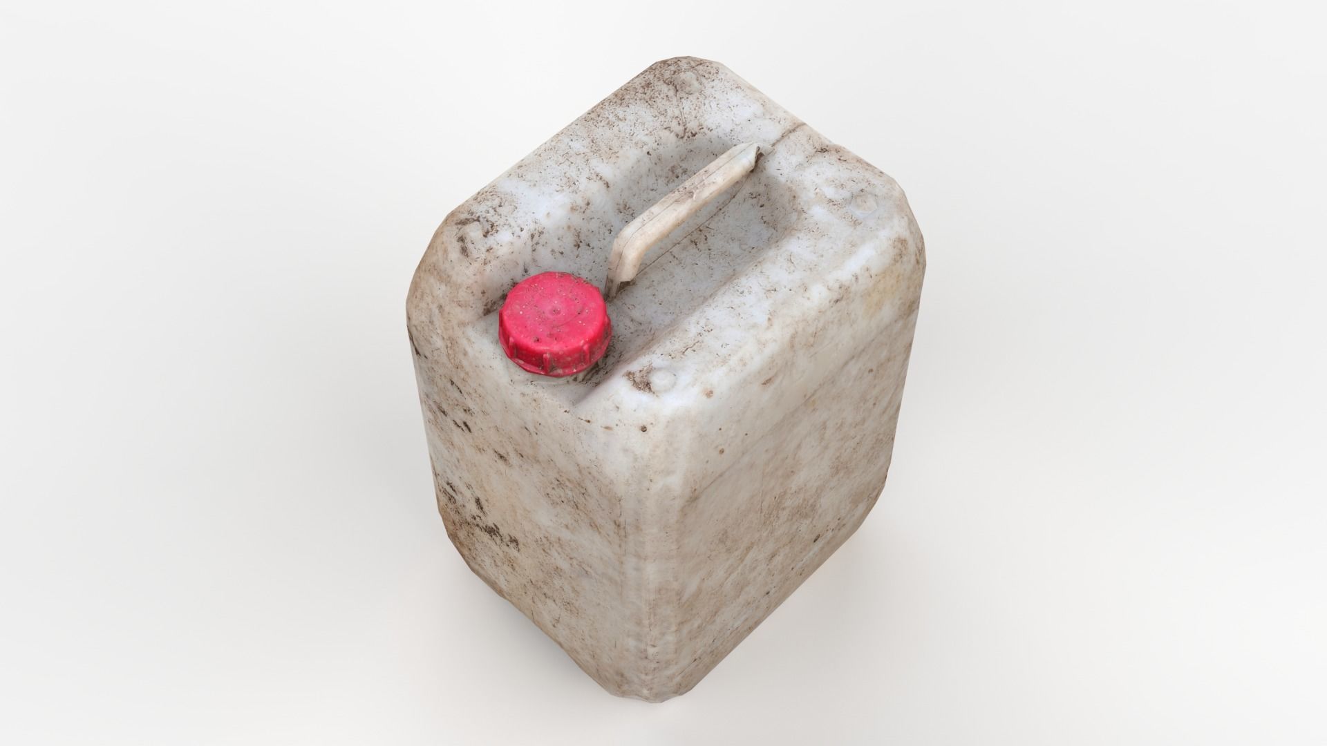 Plastic White Jerrycan Red Cap Scan Low-poly 3D model_11