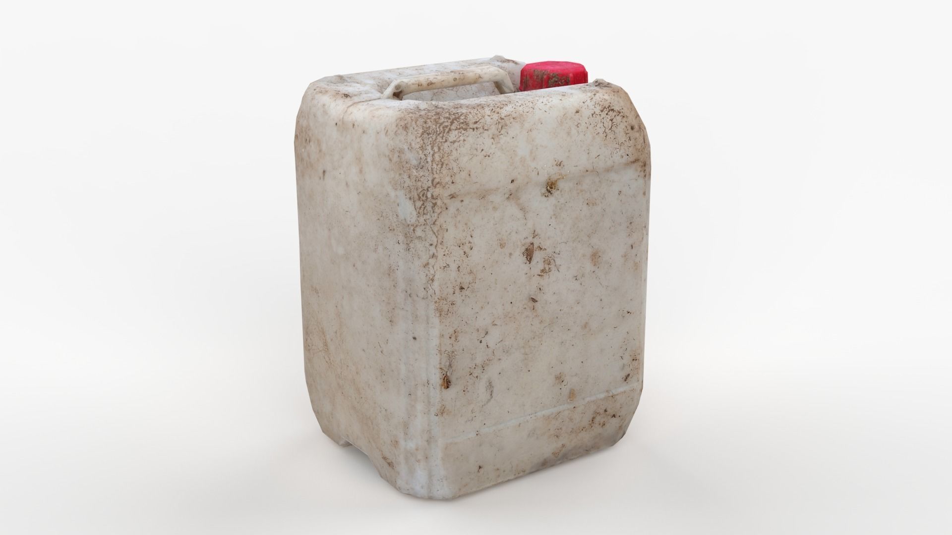 Plastic White Jerrycan Red Cap Scan Low-poly 3D model_3