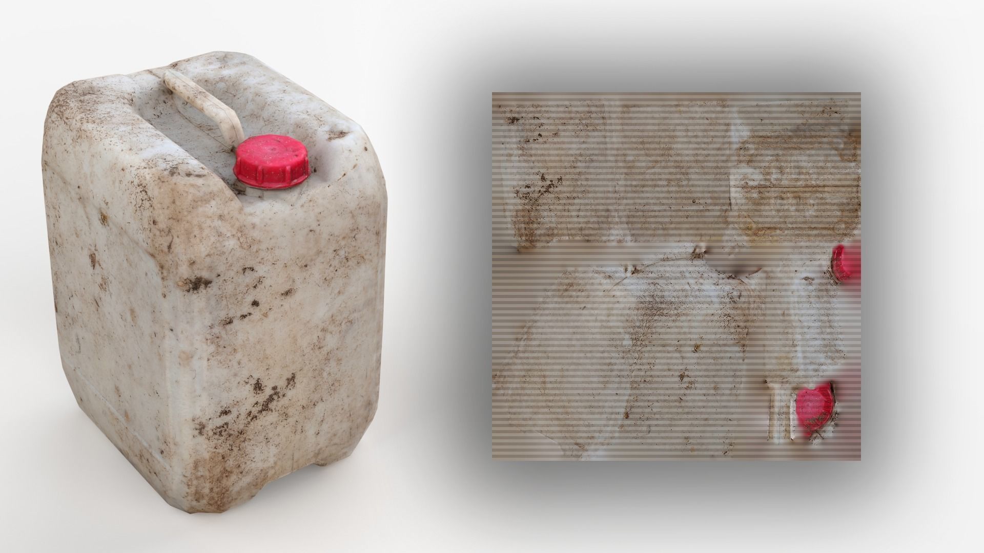 Plastic White Jerrycan Red Cap Scan Low-poly 3D model_16