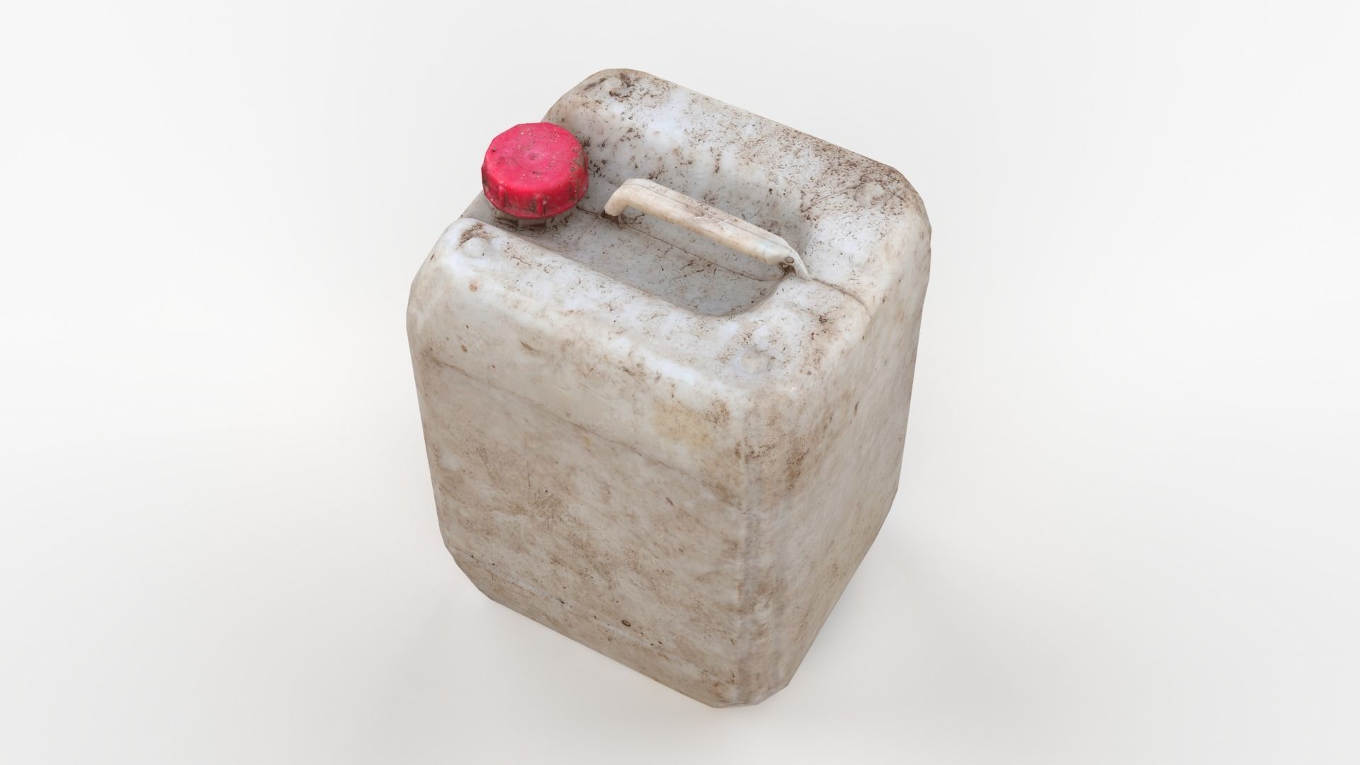 Plastic White Jerrycan Red Cap Scan Low-poly 3D model_10