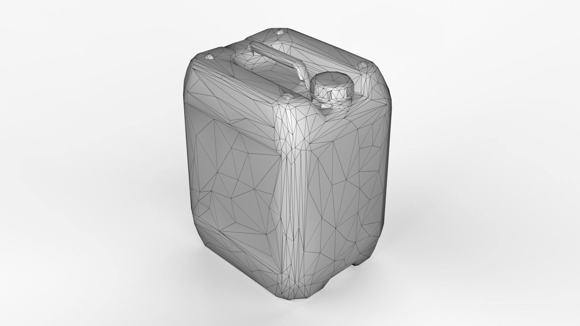 Plastic White Jerrycan Red Cap Scan Low-poly 3D model_19
