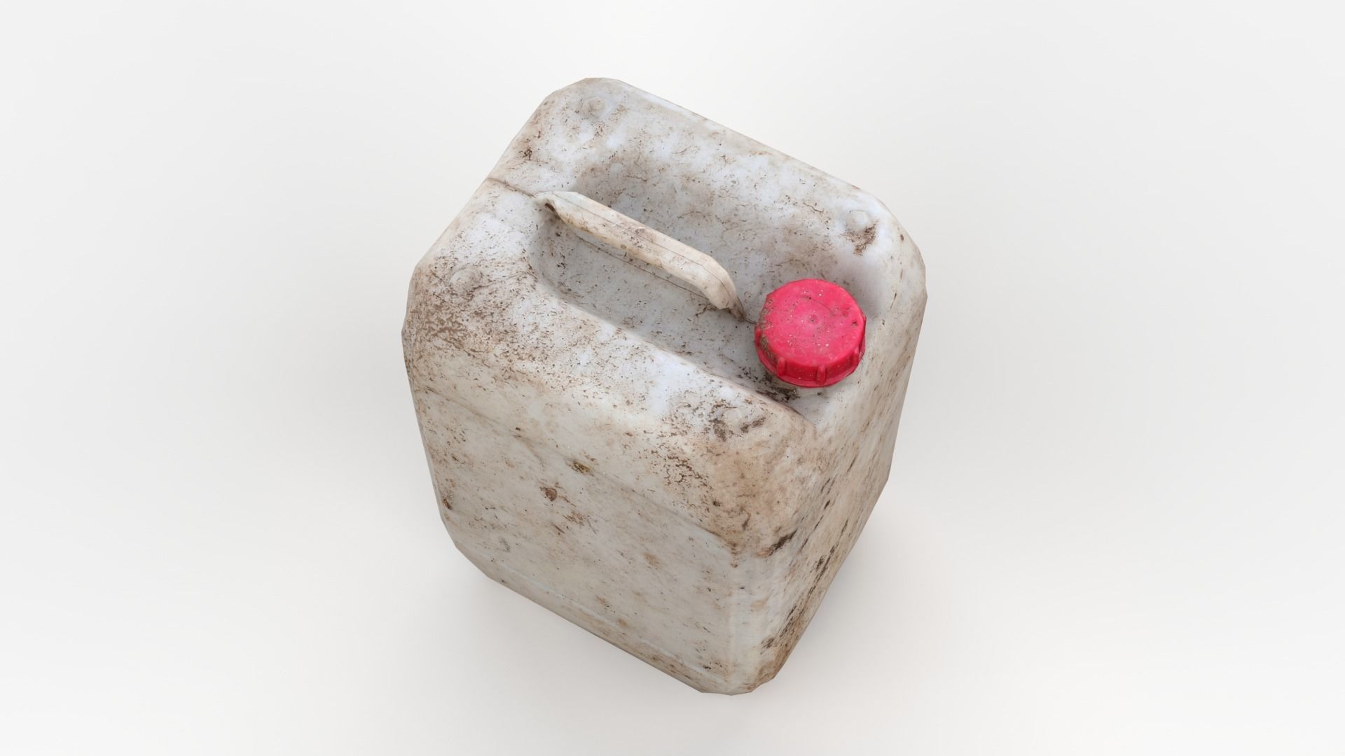 Plastic White Jerrycan Red Cap Scan Low-poly 3D model_8