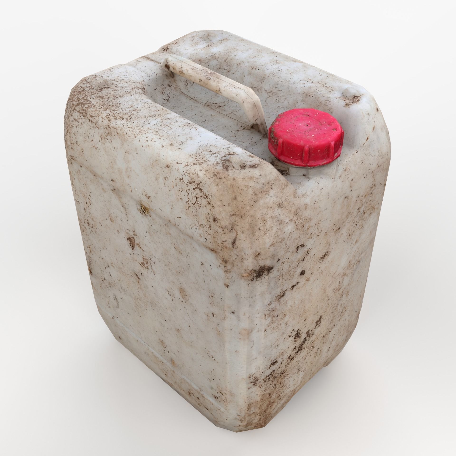Plastic White Jerrycan Red Cap Scan Low-poly 3D model_1