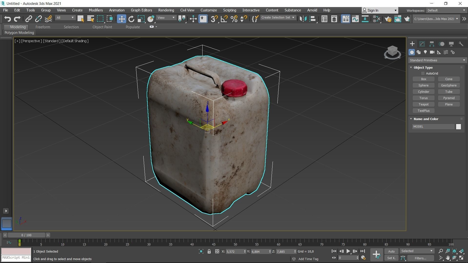 Plastic White Jerrycan Red Cap Scan Low-poly 3D model_34