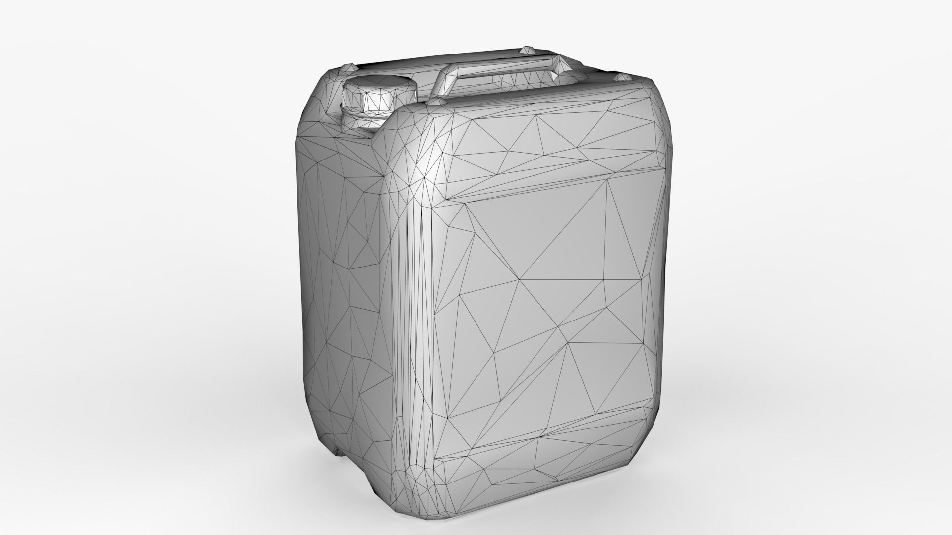 Plastic White Jerrycan Red Cap Scan Low-poly 3D model_26