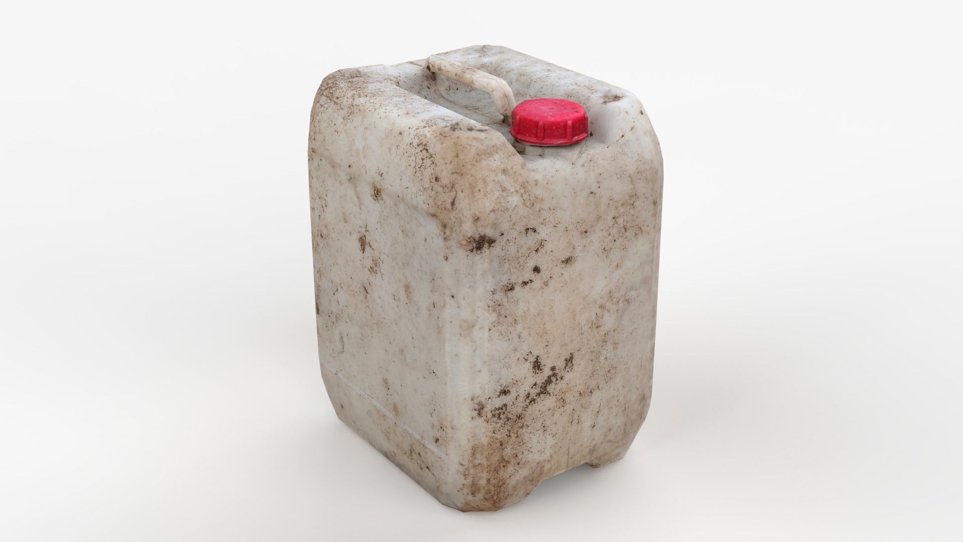 Plastic White Jerrycan Red Cap Scan Low-poly 3D model_12