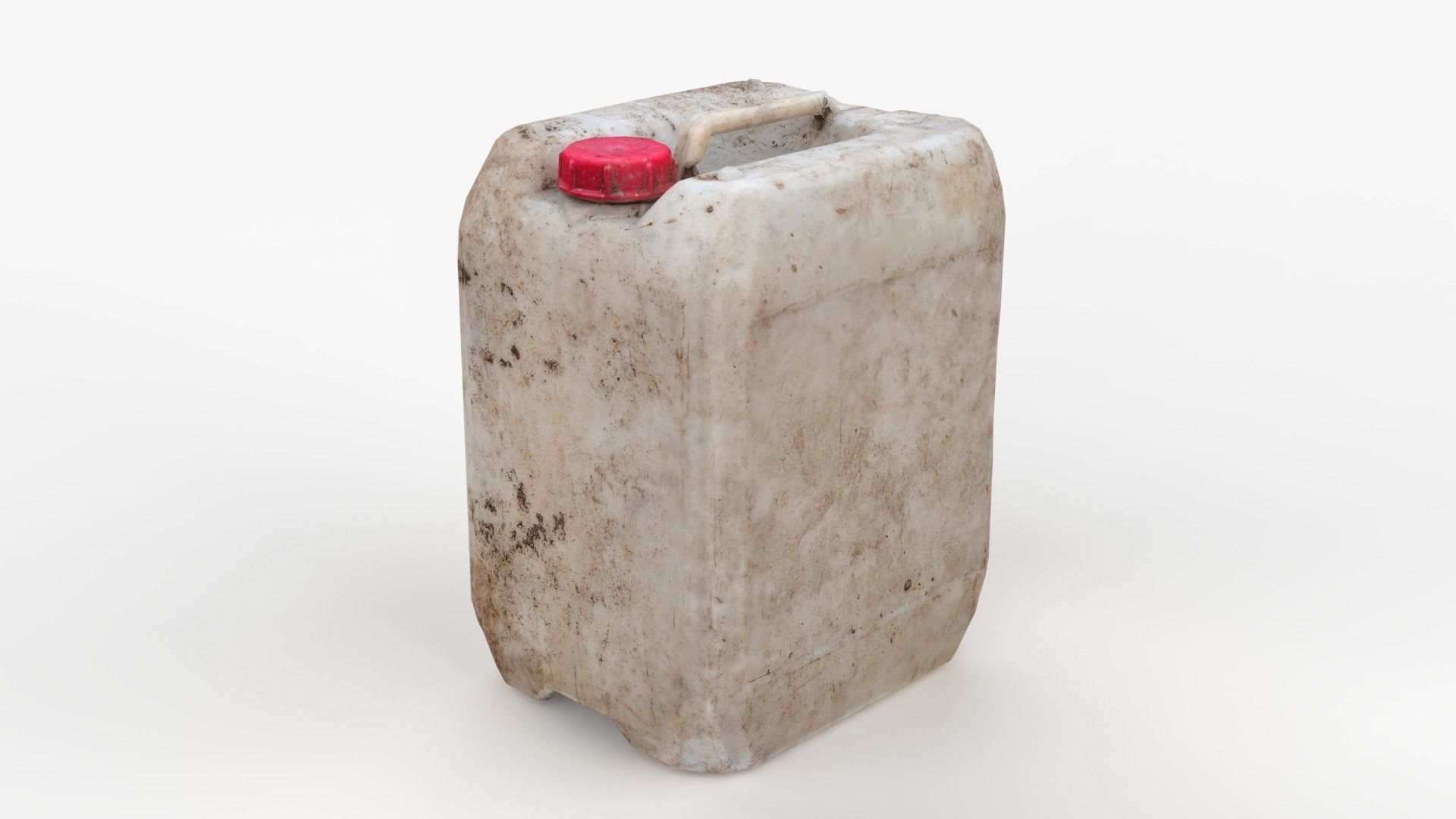 Plastic White Jerrycan Red Cap Scan Low-poly 3D model_5