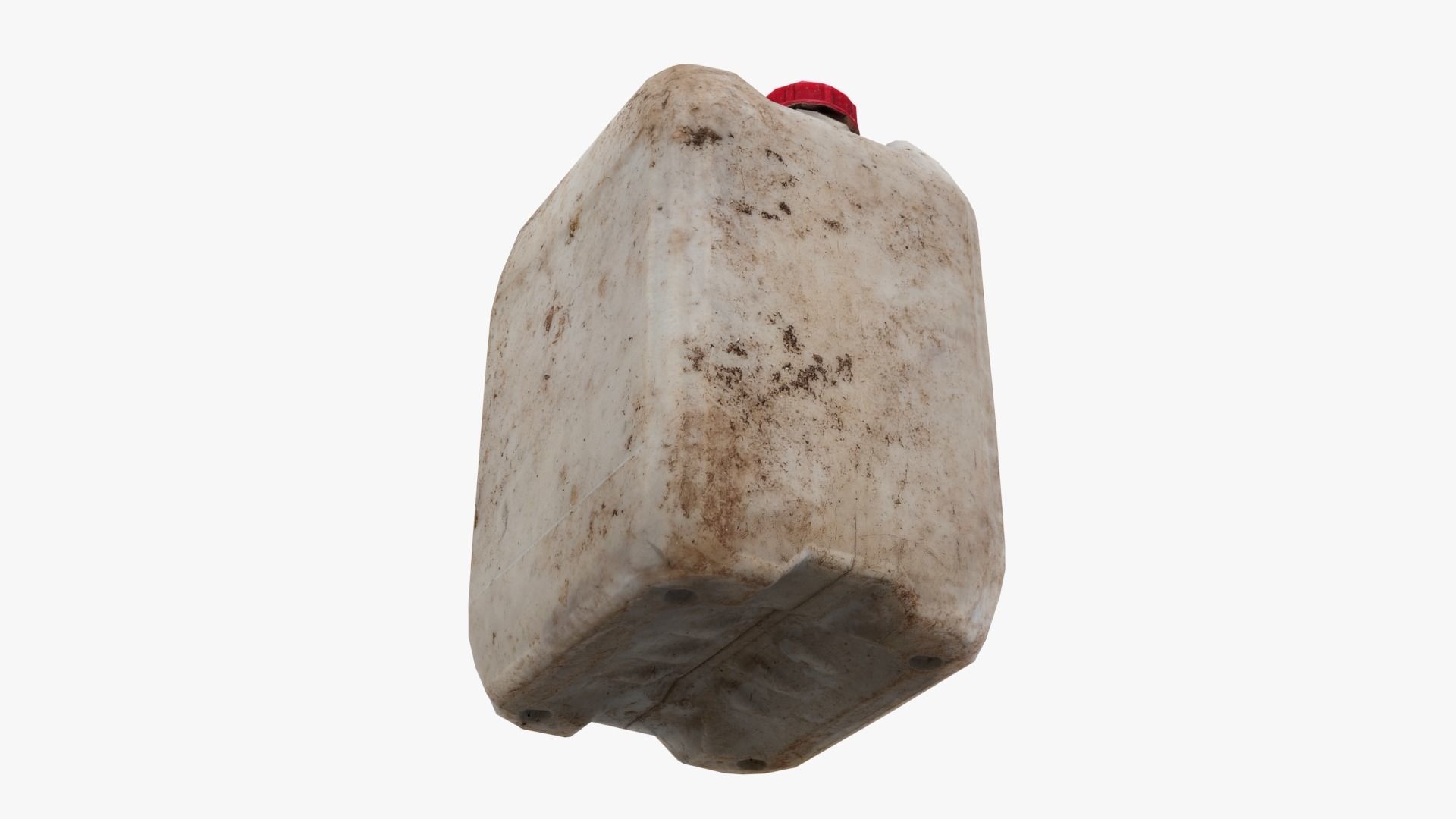 Plastic White Jerrycan Red Cap Scan Low-poly 3D model_7
