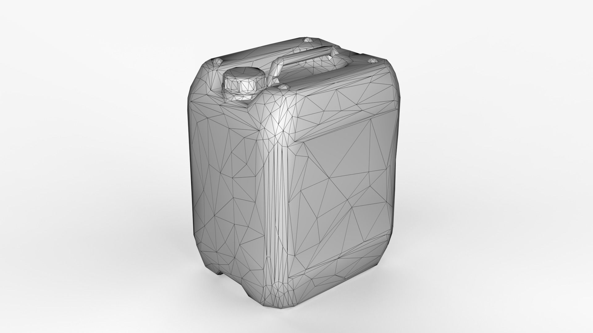 Plastic White Jerrycan Red Cap Scan Low-poly 3D model_20