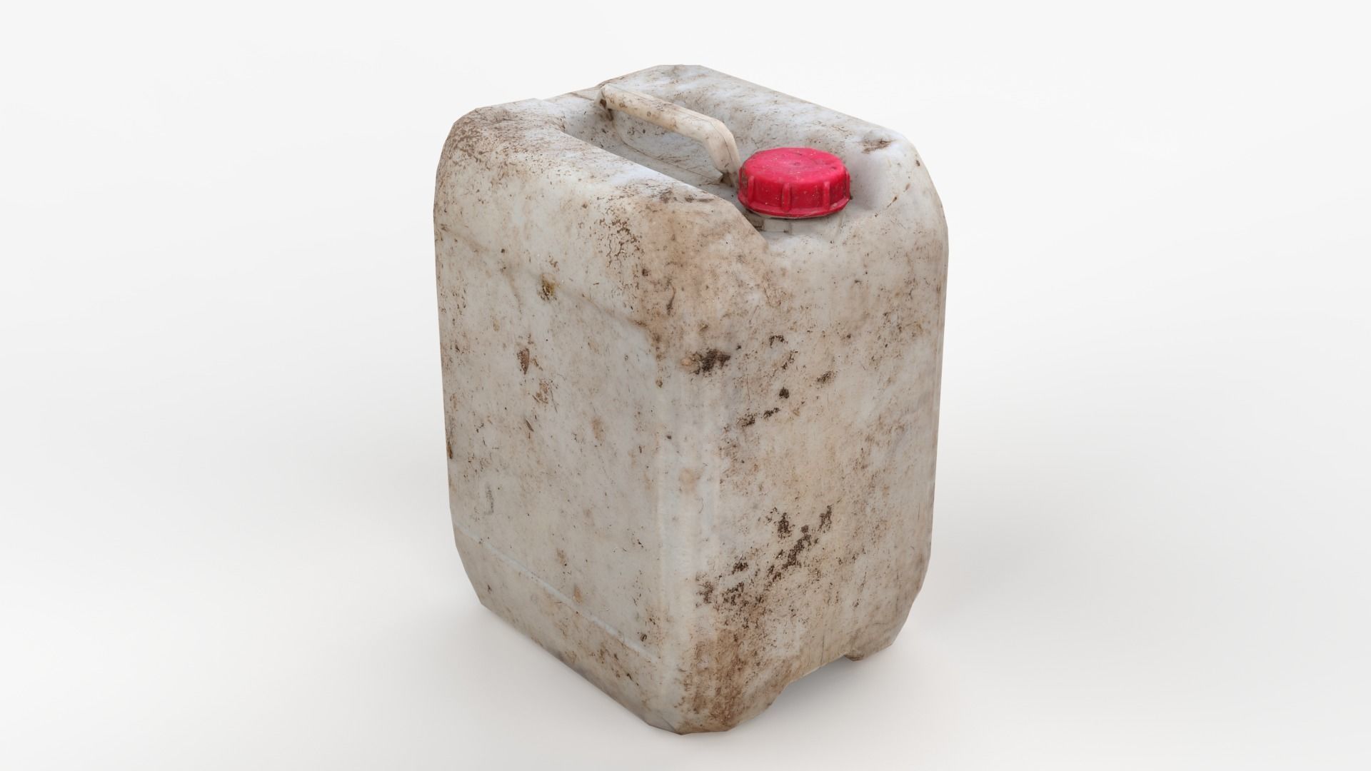 Plastic White Jerrycan Red Cap Scan Low-poly 3D model_6
