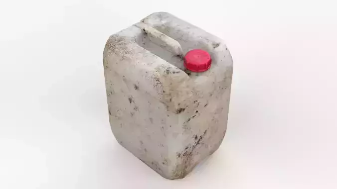 Plastic White Jerrycan Red Cap Scan Low-poly 3D model
