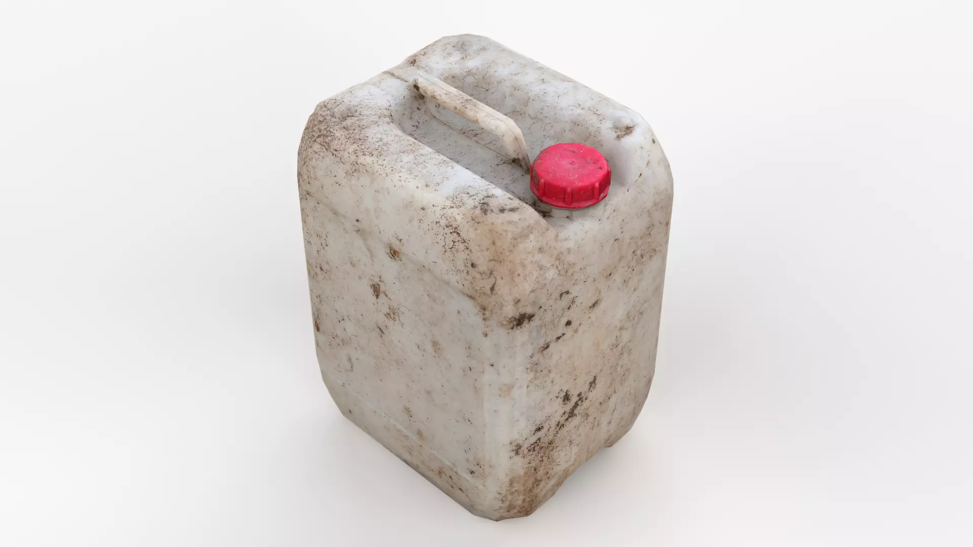 Plastic White Jerrycan Red Cap Scan Low-poly 3D model_0
