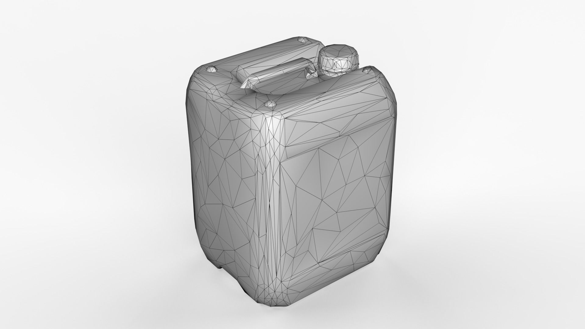 Plastic White Jerrycan Red Cap Scan Low-poly 3D model_22