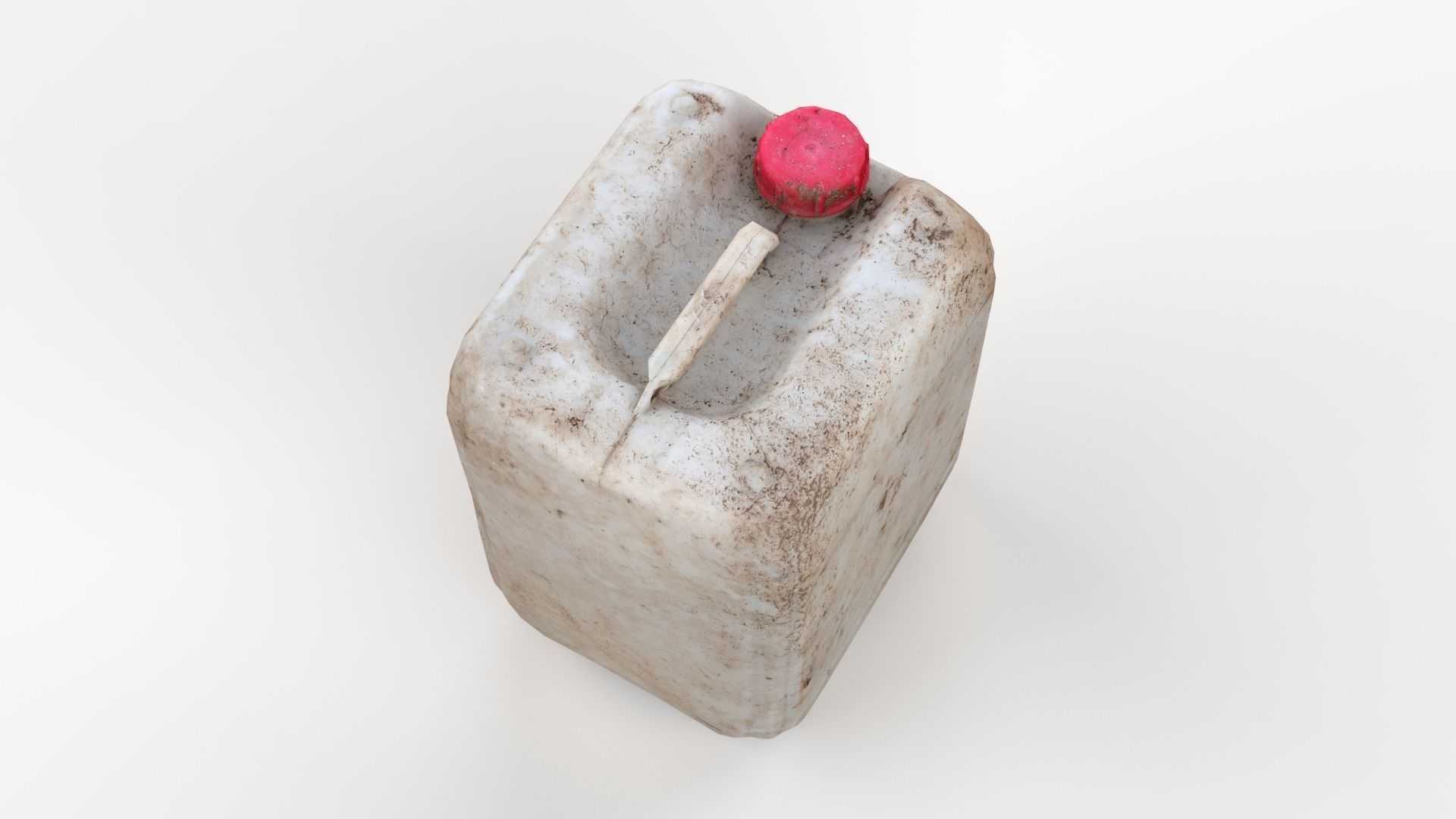 Plastic White Jerrycan Red Cap Scan Low-poly 3D model_9