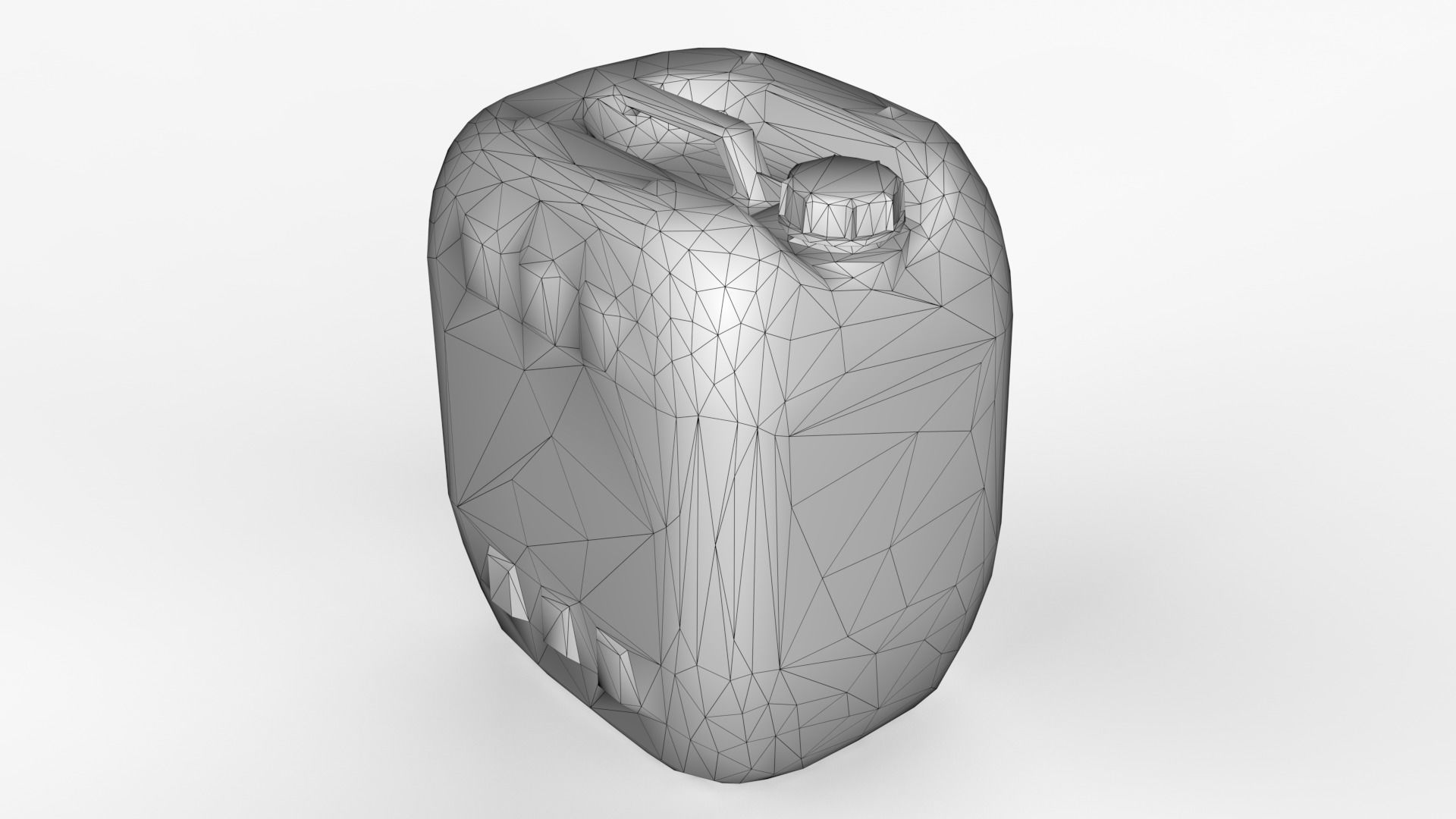 Plastic White Jerrycan 2 Red Cap Scan Low-poly 3D model_20