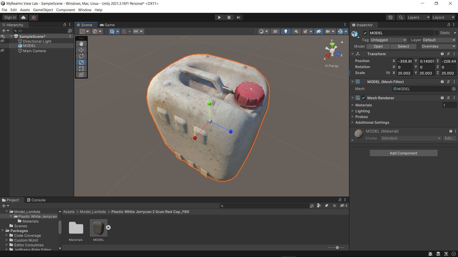 Plastic White Jerrycan 2 Red Cap Scan Low-poly 3D model_32