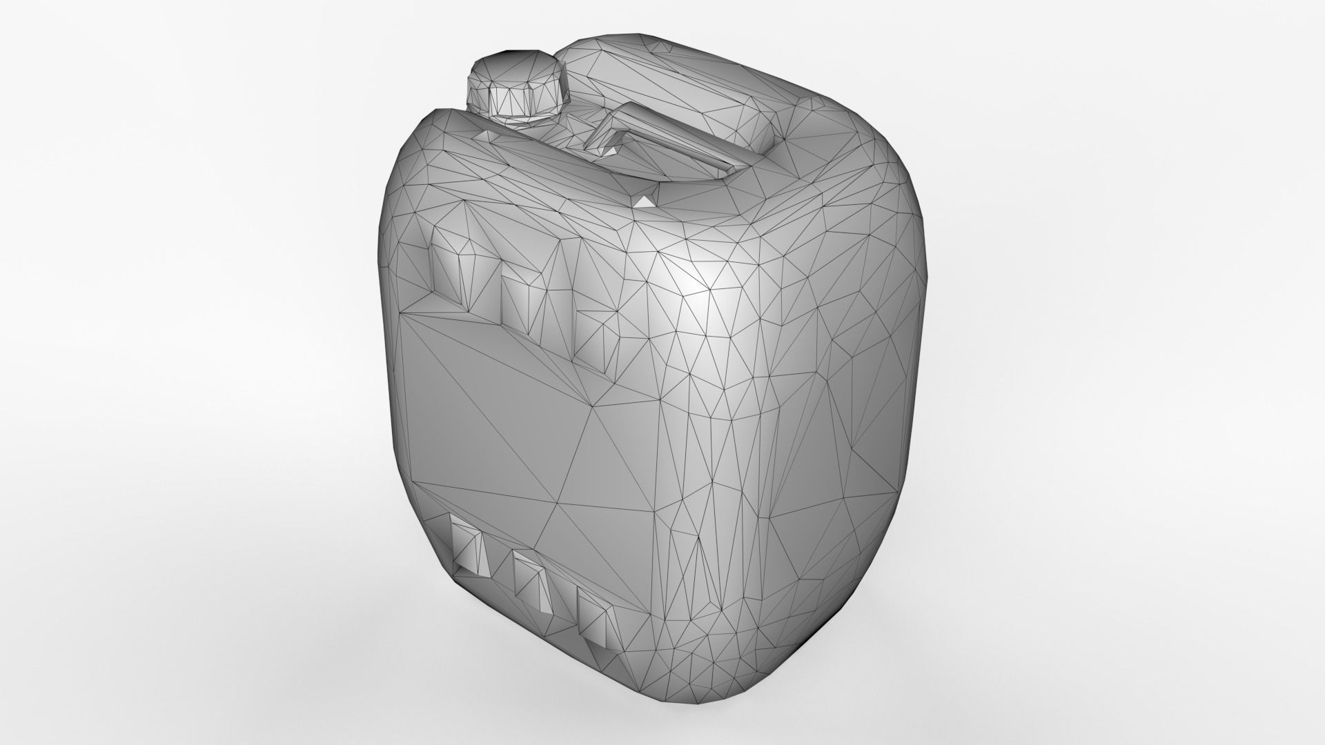 Plastic White Jerrycan 2 Red Cap Scan Low-poly 3D model_22