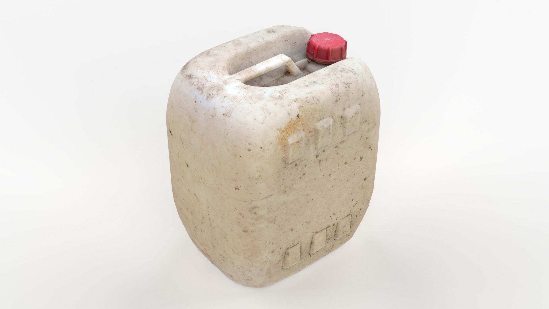 Plastic White Jerrycan 2 Red Cap Scan Low-poly 3D model_4