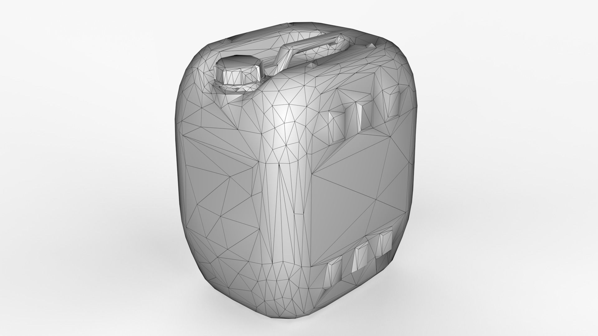 Plastic White Jerrycan 2 Red Cap Scan Low-poly 3D model_23