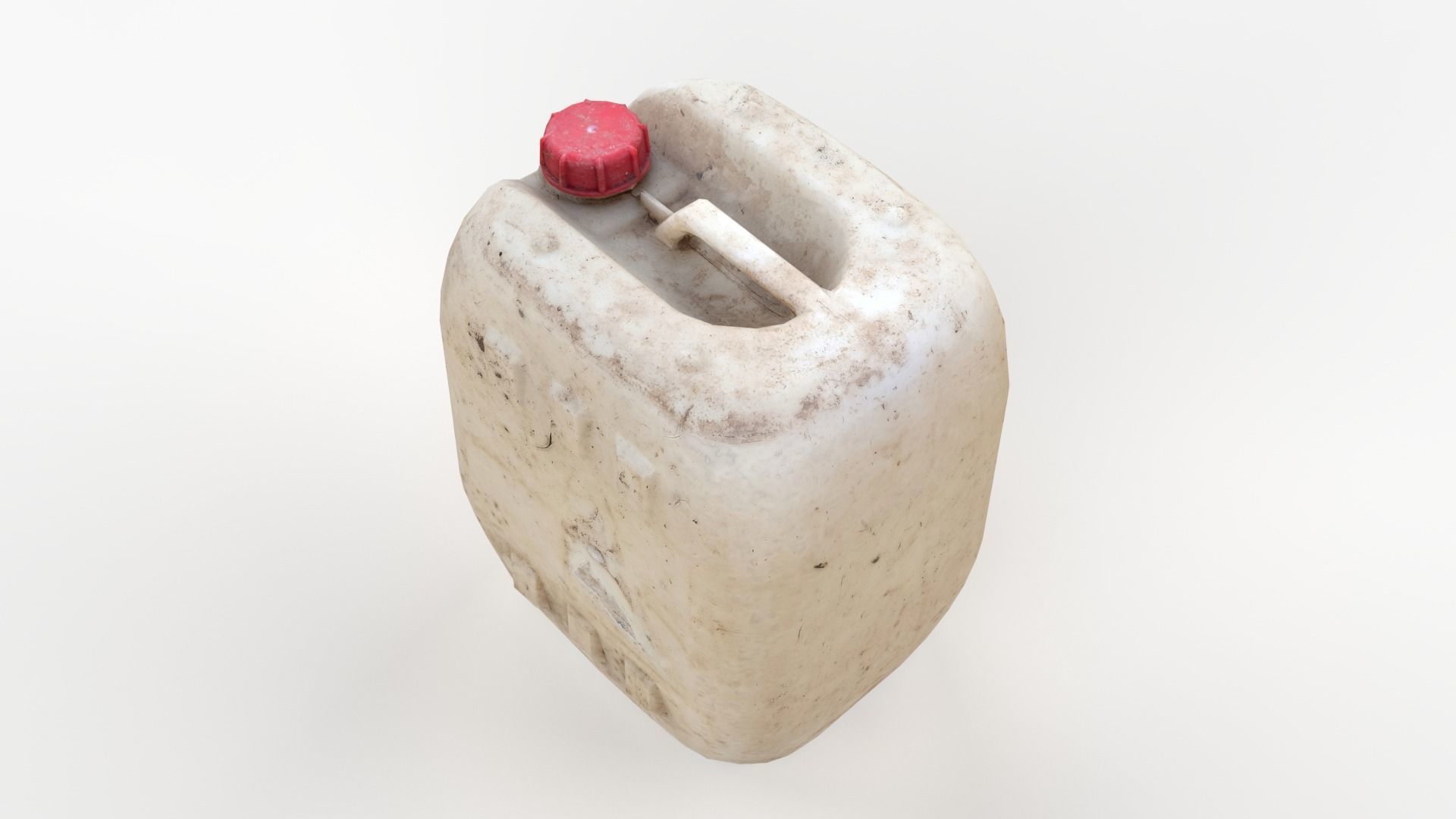 Plastic White Jerrycan 2 Red Cap Scan Low-poly 3D model_8