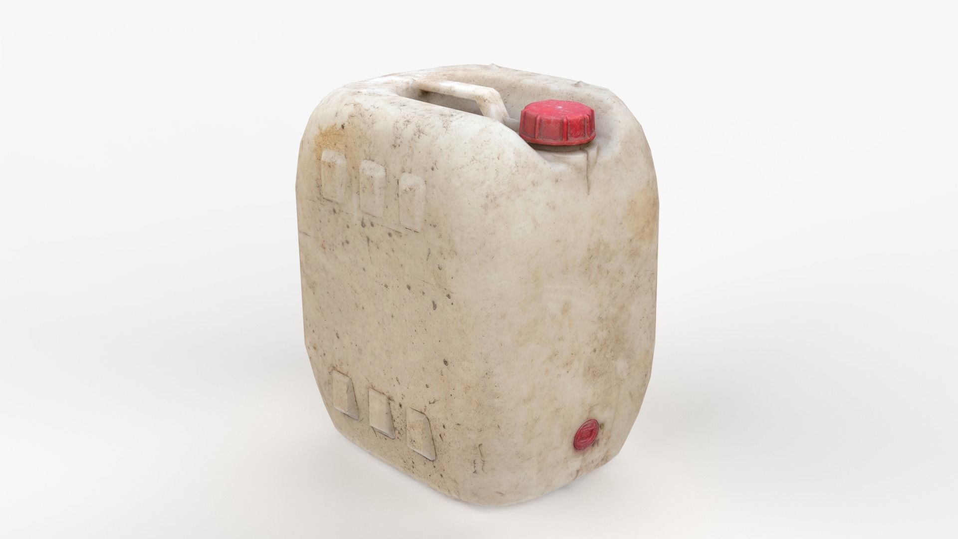 Plastic White Jerrycan 2 Red Cap Scan Low-poly 3D model_10