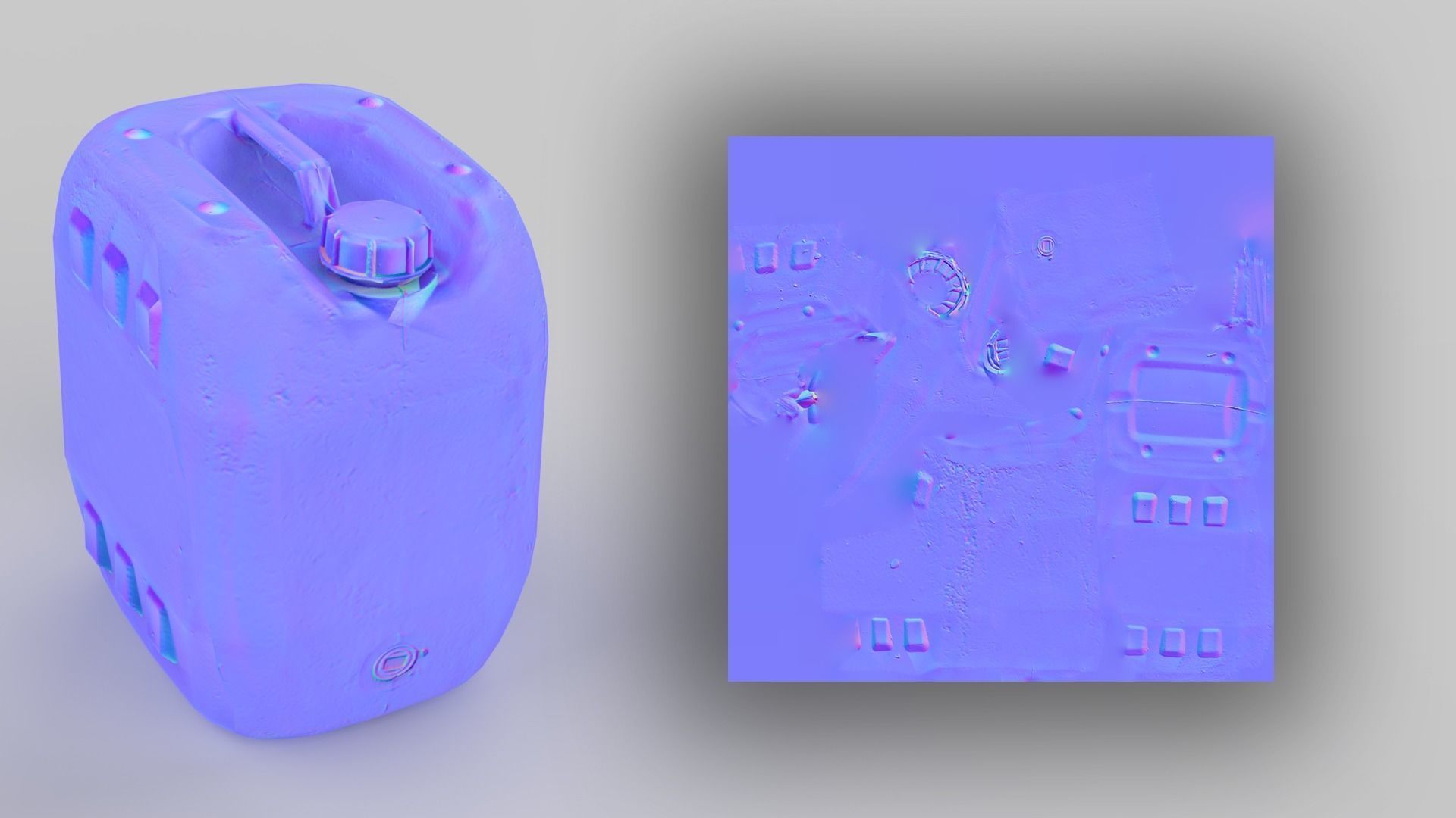 Plastic White Jerrycan 2 Red Cap Scan Low-poly 3D model_18