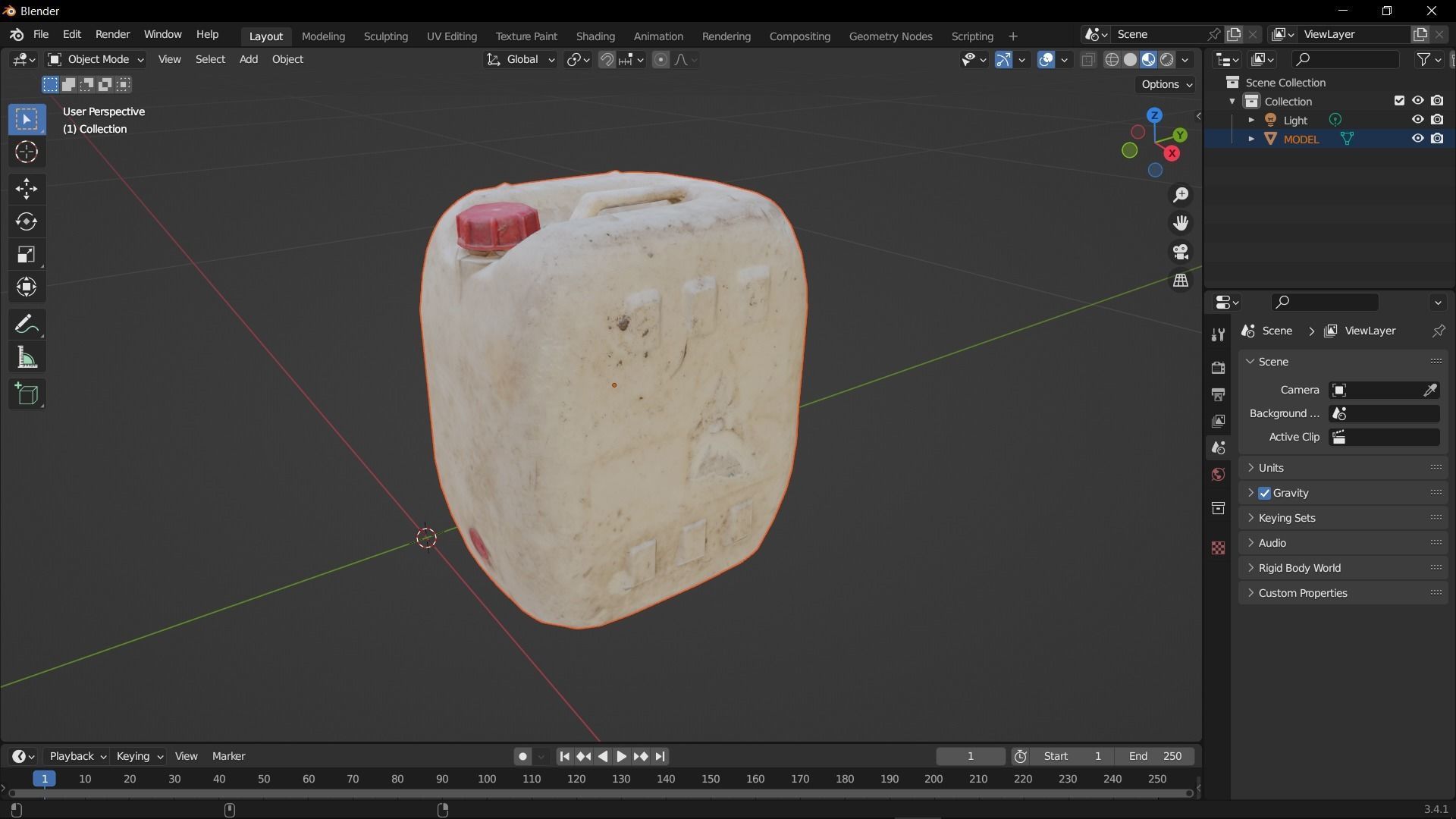 Plastic White Jerrycan 2 Red Cap Scan Low-poly 3D model_29