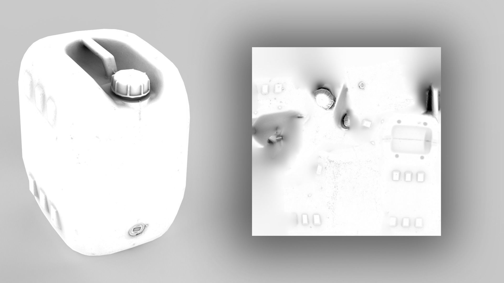 Plastic White Jerrycan 2 Red Cap Scan Low-poly 3D model_19