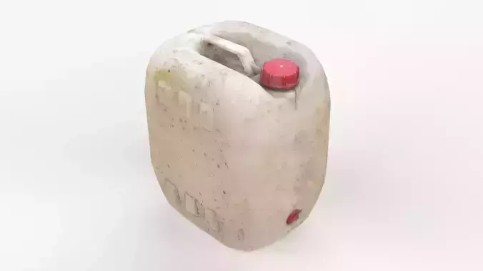 Plastic White Jerrycan 2 Red Cap Scan
