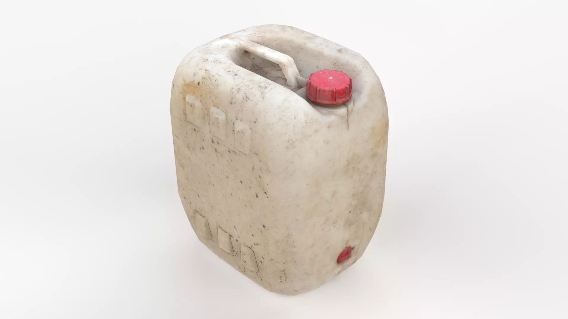 Plastic White Jerrycan 2 Red Cap Scan Low-poly 3D model_0