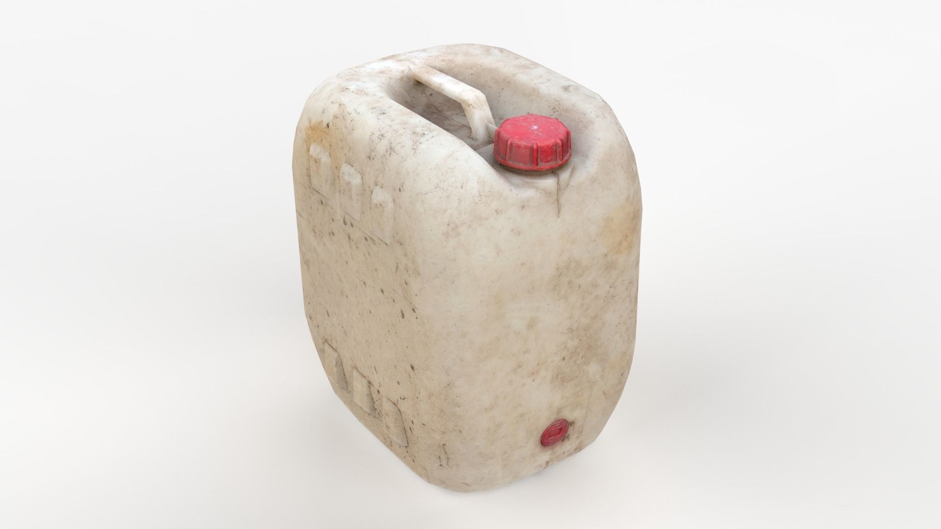 Plastic White Jerrycan 2 Red Cap Scan Low-poly 3D model_5