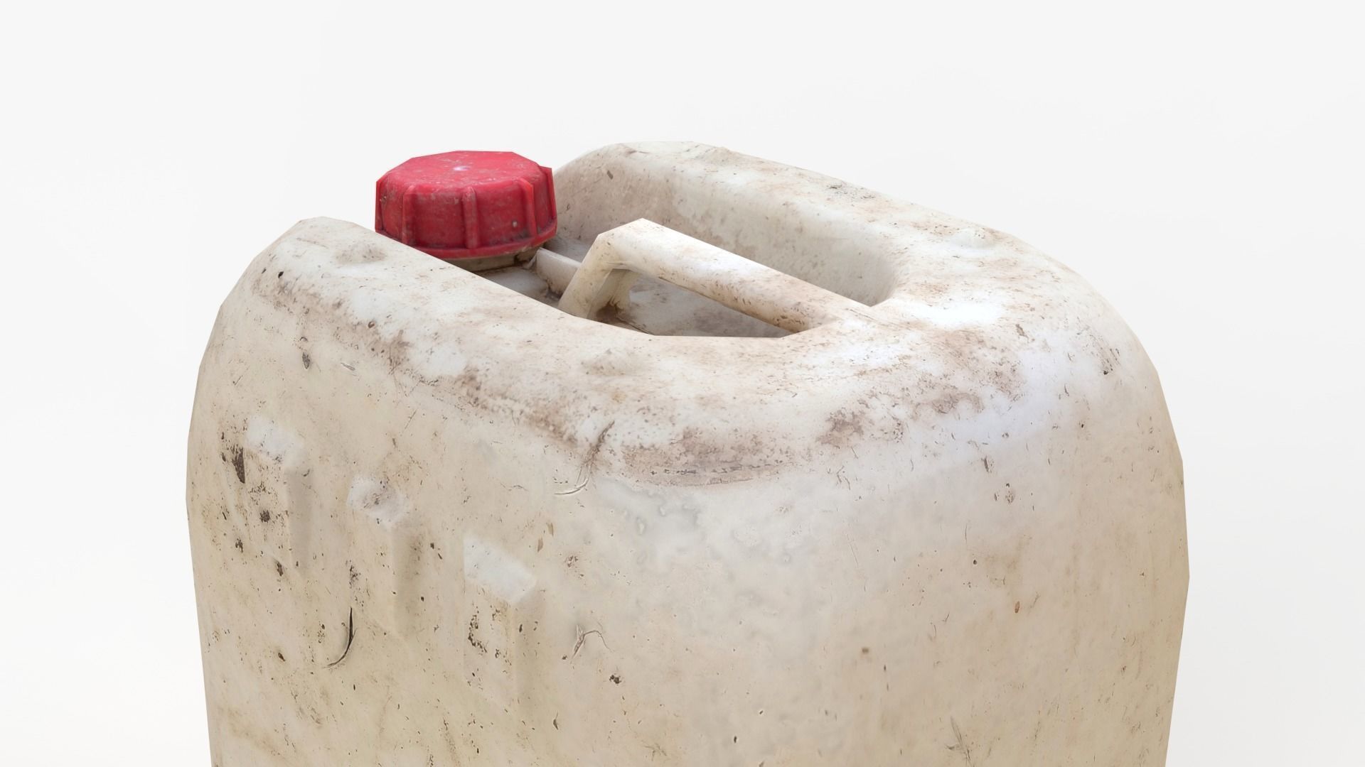 Plastic White Jerrycan 2 Red Cap Scan Low-poly 3D model_16