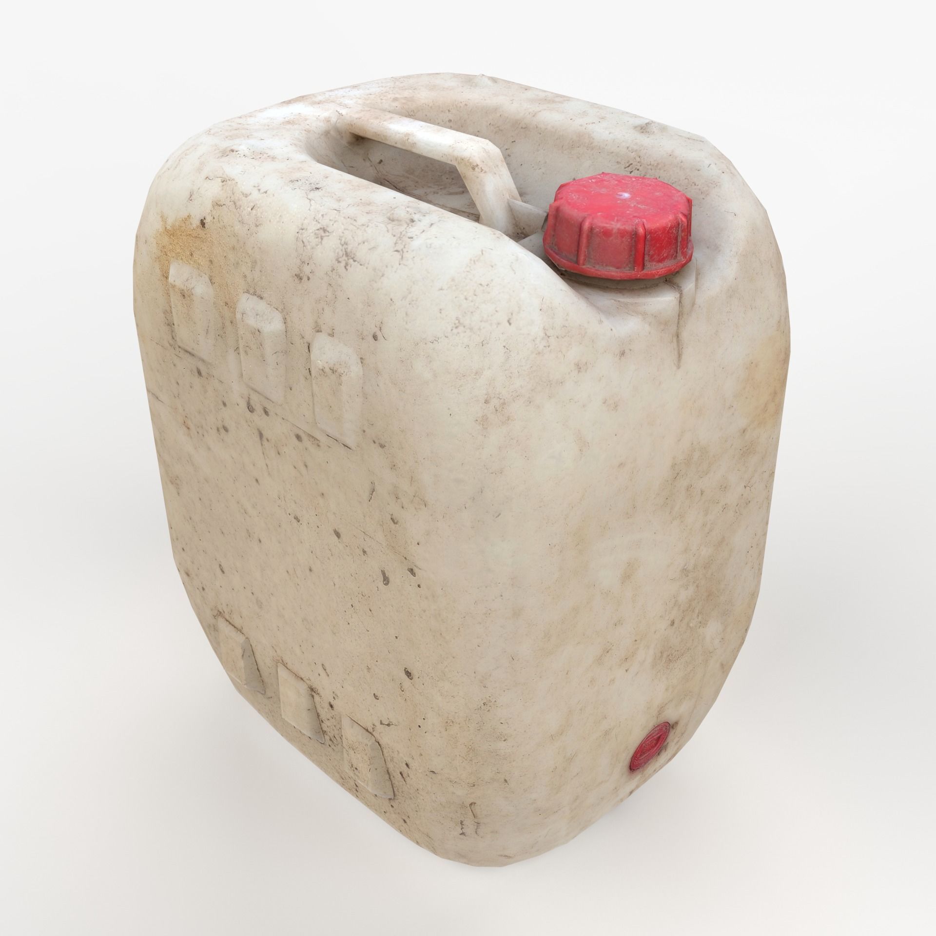 Plastic White Jerrycan 2 Red Cap Scan Low-poly 3D model_1
