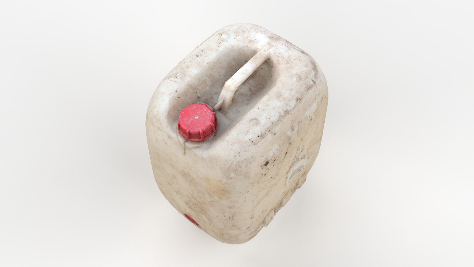 Plastic White Jerrycan 2 Red Cap Scan Low-poly 3D model_9