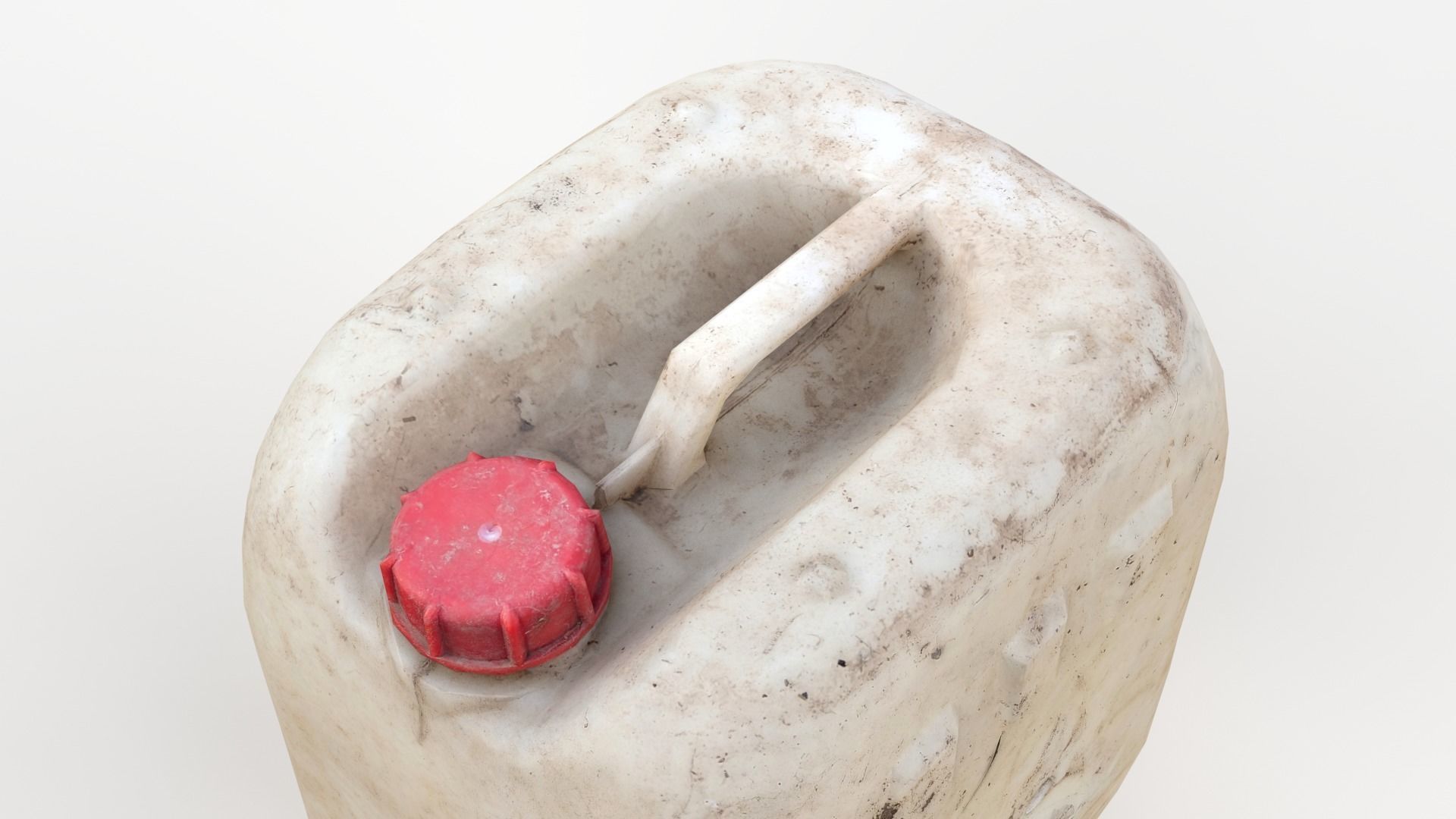 Plastic White Jerrycan 2 Red Cap Scan Low-poly 3D model_15