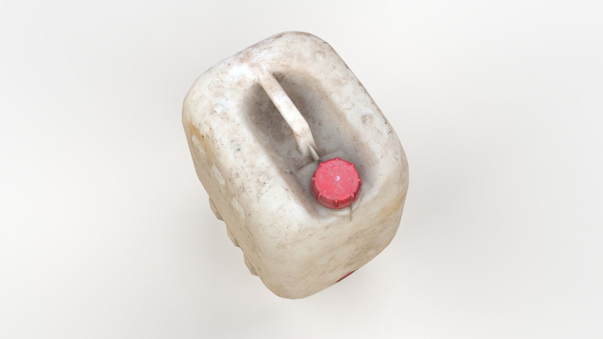 Plastic White Jerrycan 2 Red Cap Scan Low-poly 3D model_6
