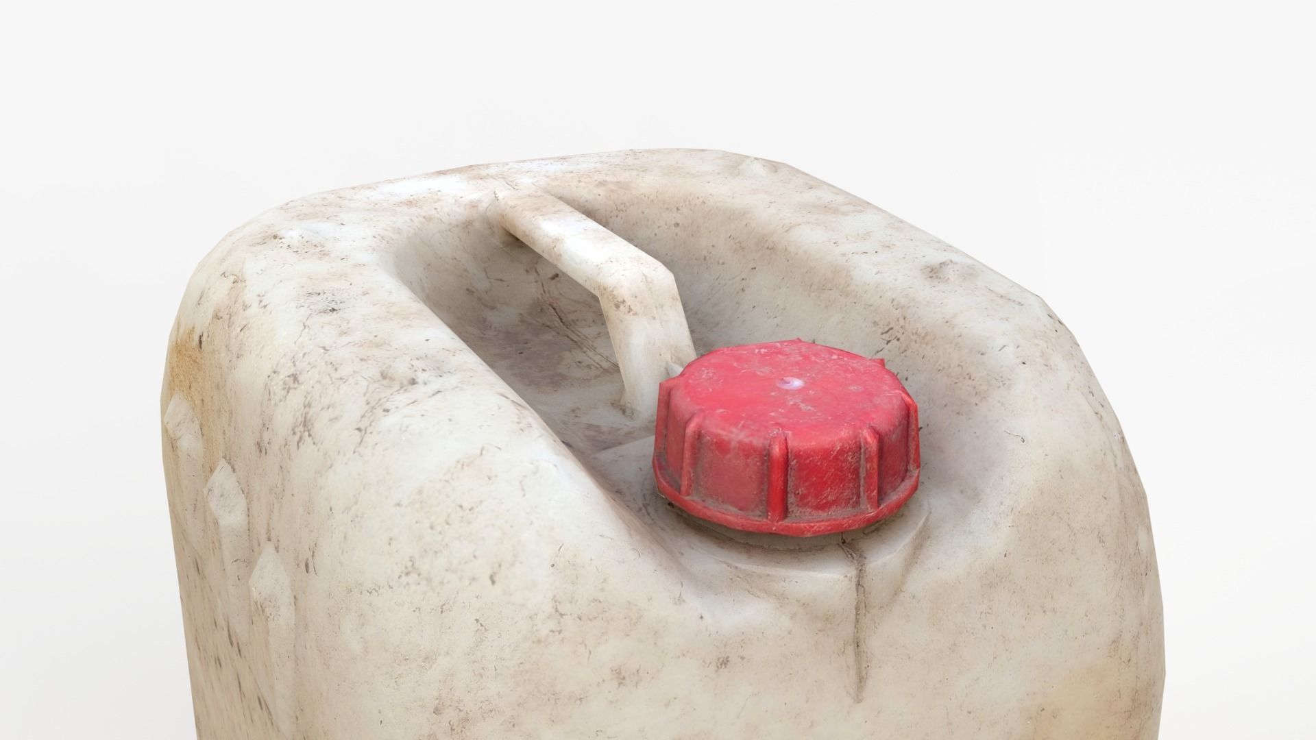 Plastic White Jerrycan 2 Red Cap Scan Low-poly 3D model_13