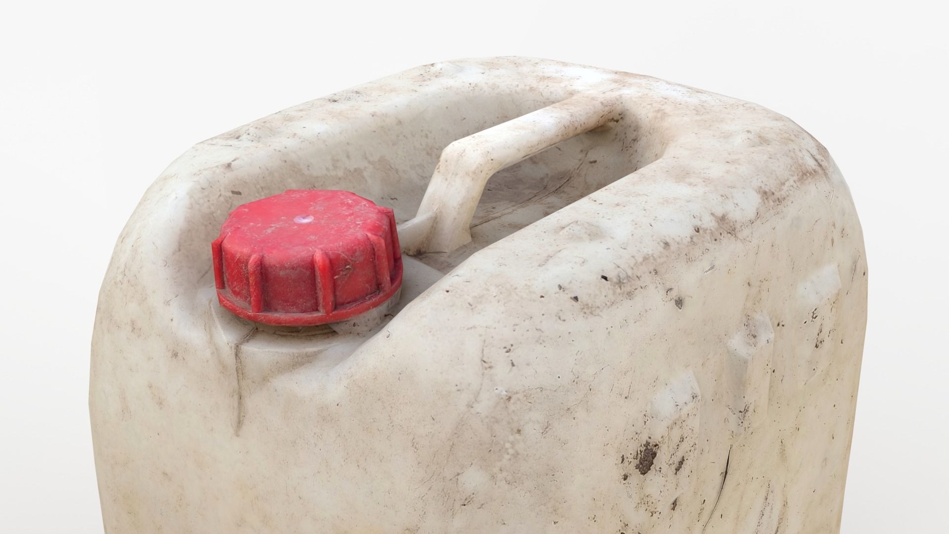 Plastic White Jerrycan 2 Red Cap Scan Low-poly 3D model_14